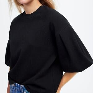Madewell Puff-Sleeve Sweatshirt Tee Blue‎ Size XXS